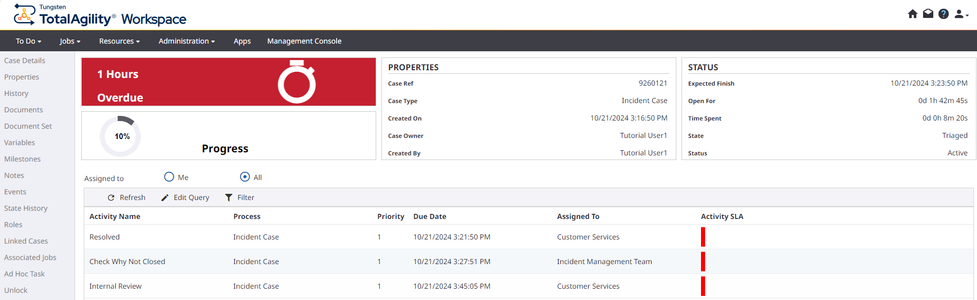 Check why not closed and other pending activities