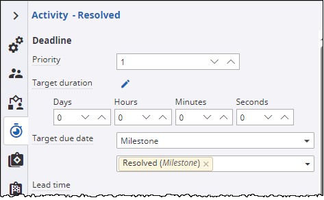 Configure activities for the case definition