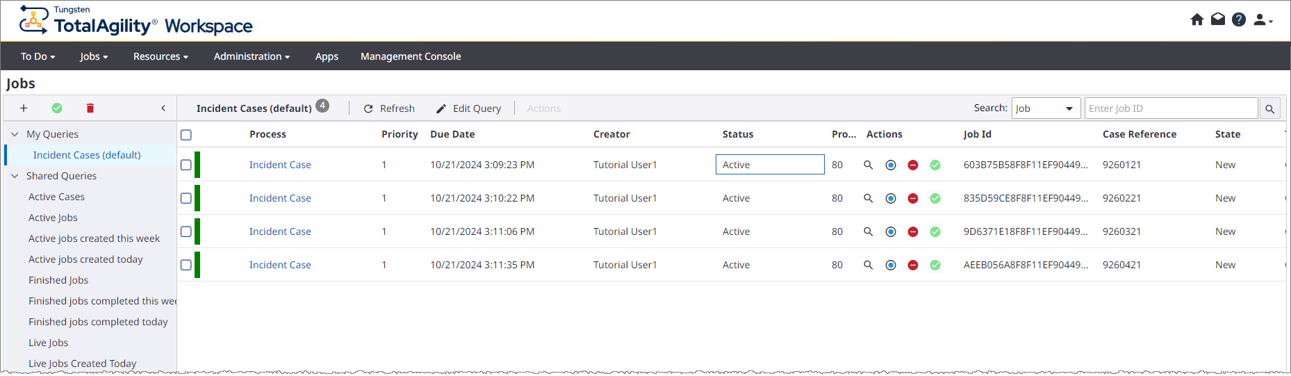 Incident cases default tab