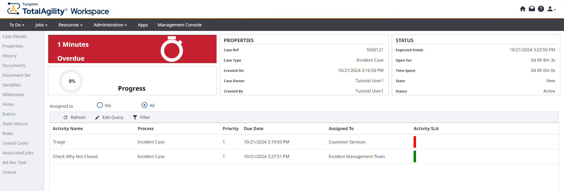 Proeprties of an Incident case-red