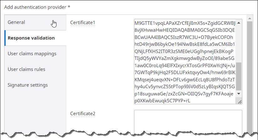 Add authentication provider - Response Validation