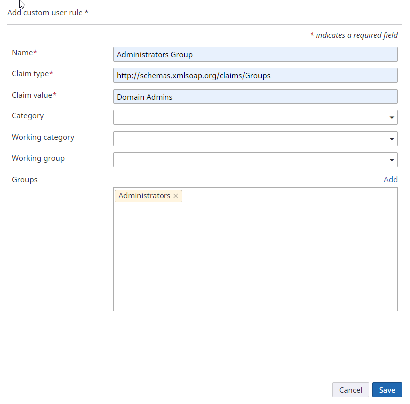 Add custom rule for Admin worker group