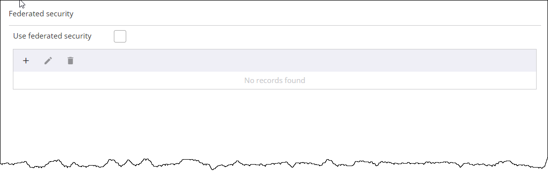 Federated security dialog box
