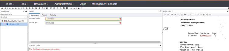 Second extraction validation