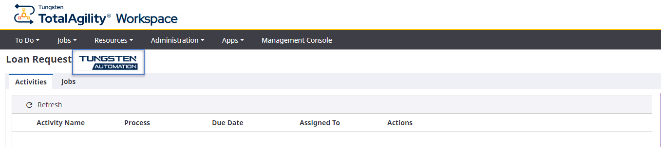 TotalAgility Workspace page - Displaying uploaded image