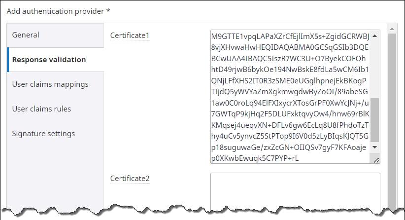 Add authentication provider - Response Validation