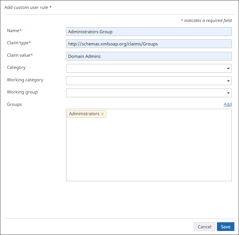 Add custom rule for Admin worker group