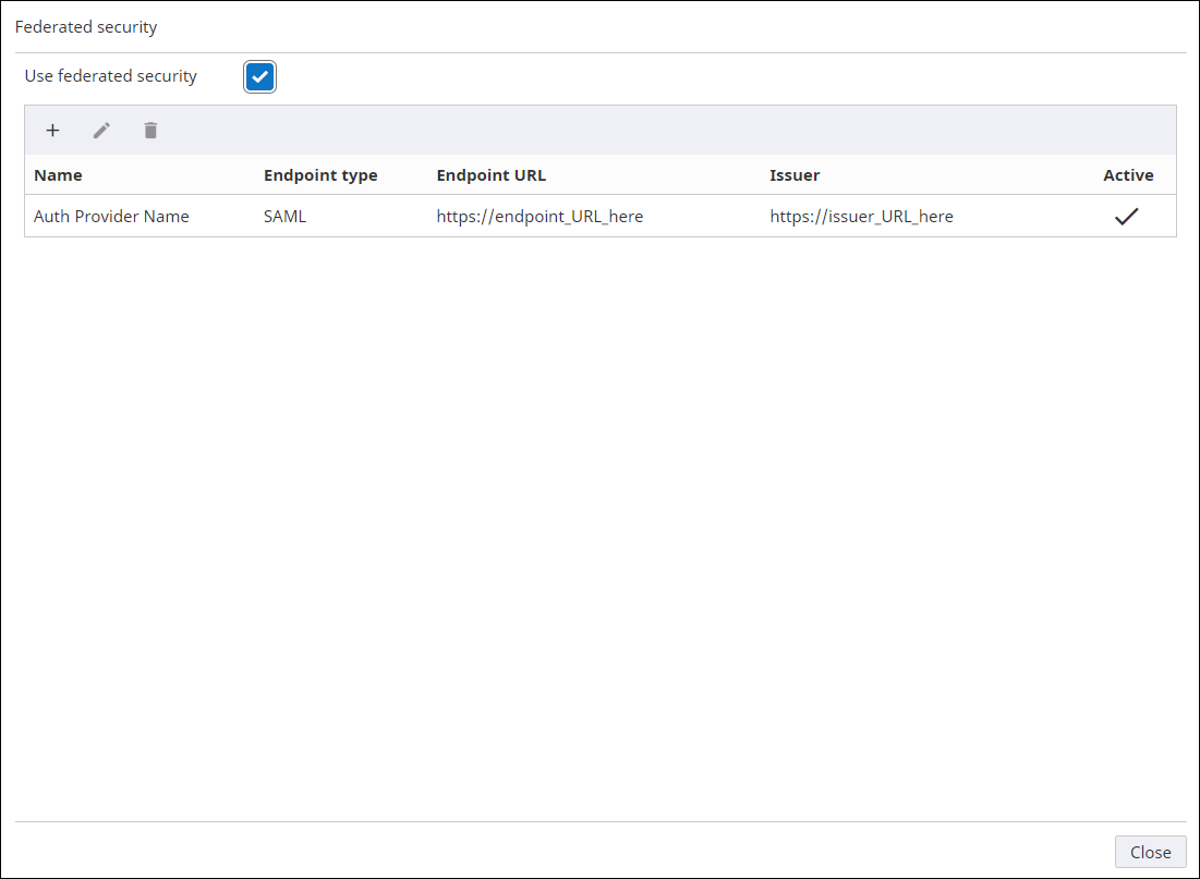 Use Federated Security