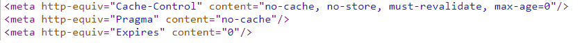 Cache settings