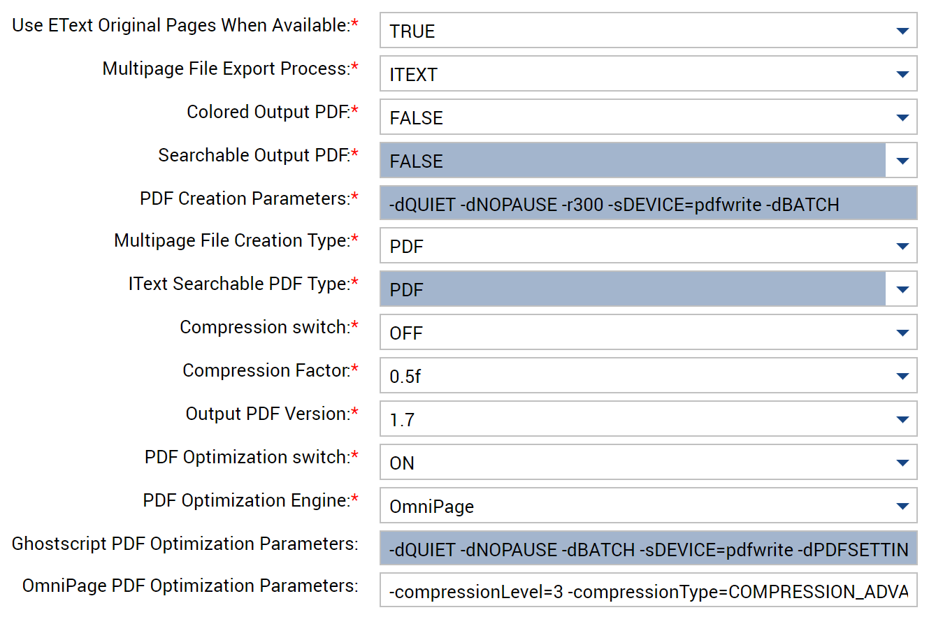Create Multipage Export plugin configuration
