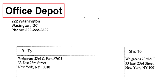 Fuzzy DB Extraction sample invoice