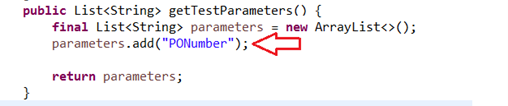 getTestParameters method