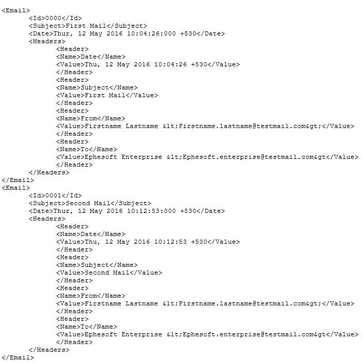 Multiple emails sample