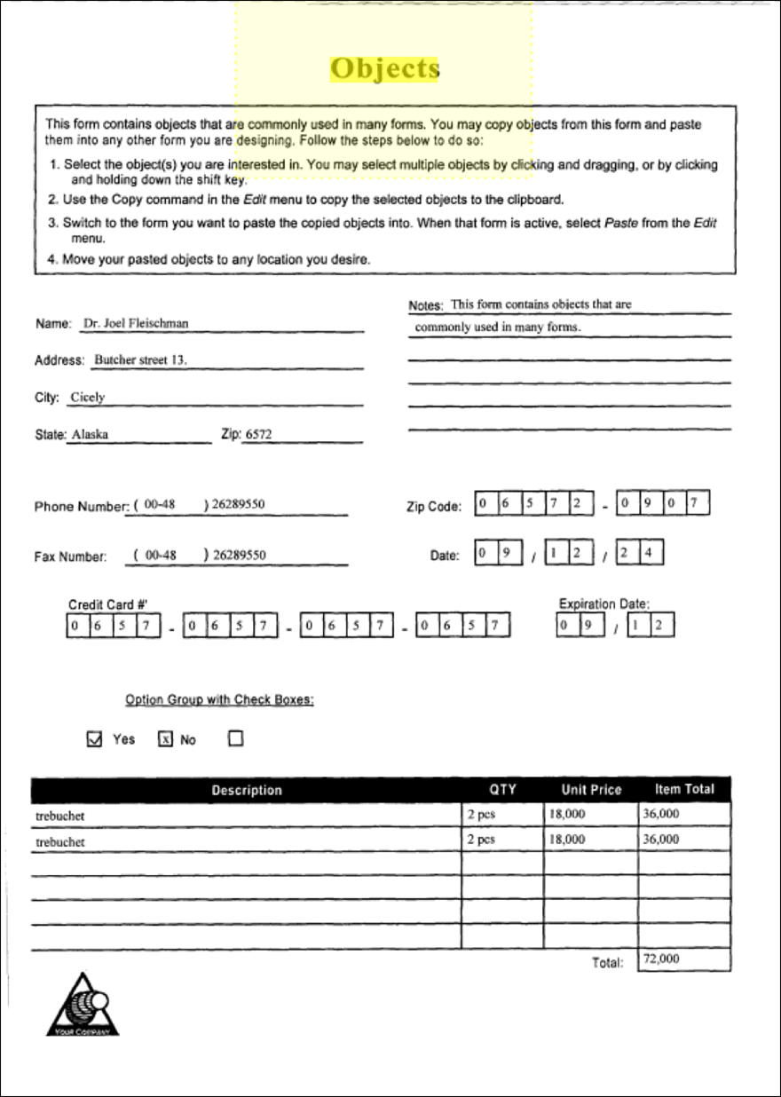 Selector text anchor zone