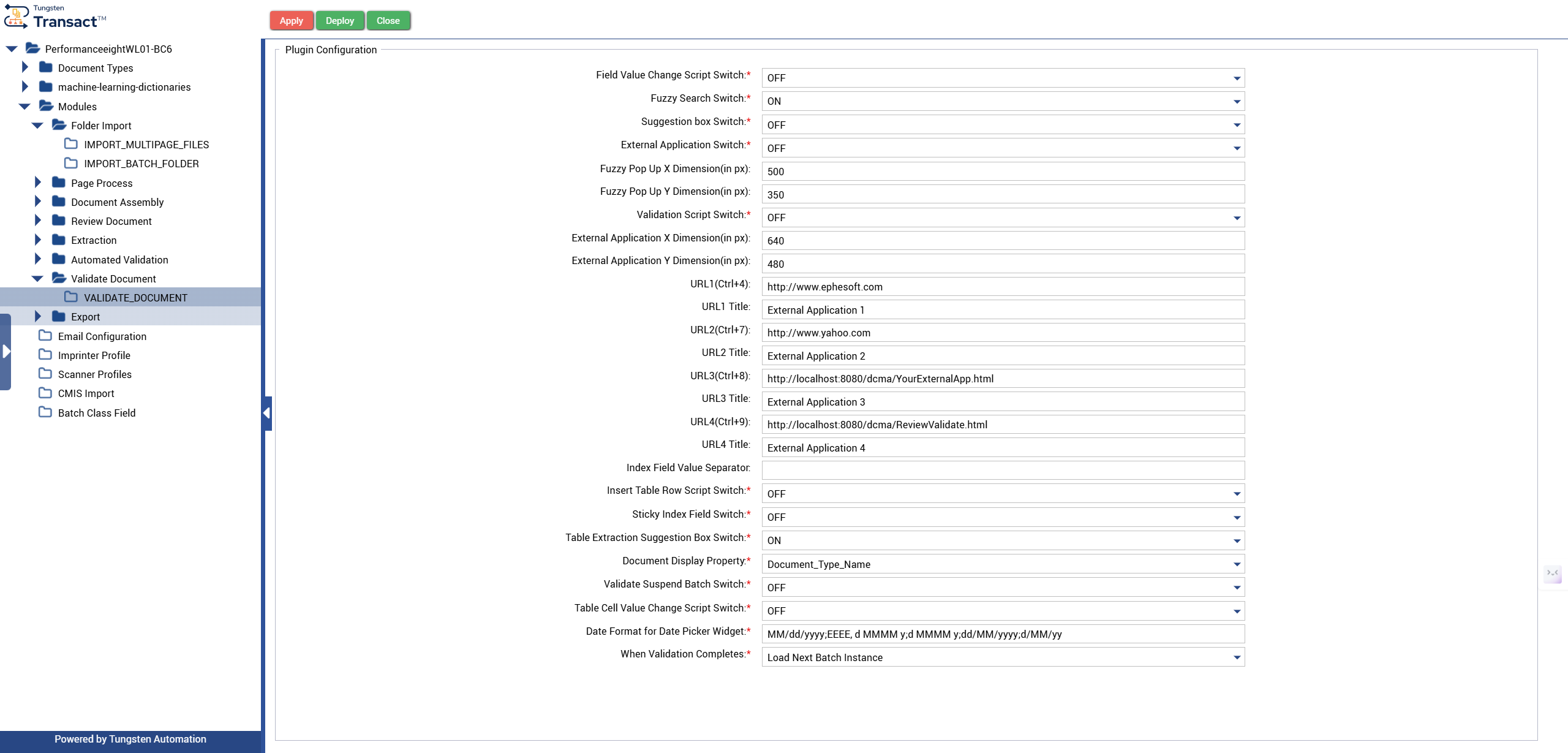 Validate Document plugin