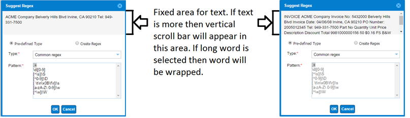 Fixed area for the selected overlay text