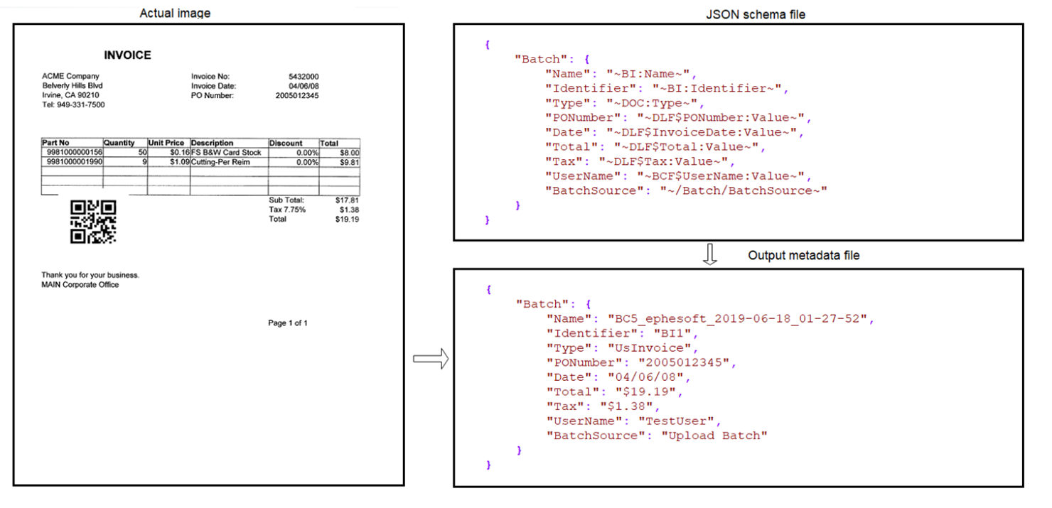 Sample Invoice and JSON Files