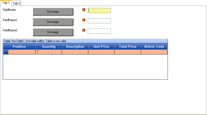 Validation form design and layout anchoring