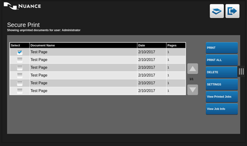 Initial view in the Xerox Unified Client