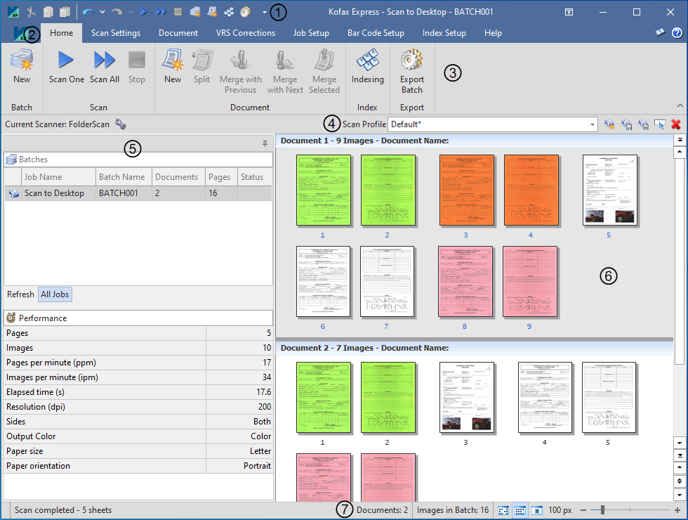 Kofax Express window