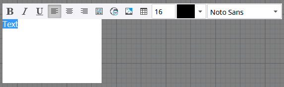 Use these icons to select an Image, table, or hyperlink