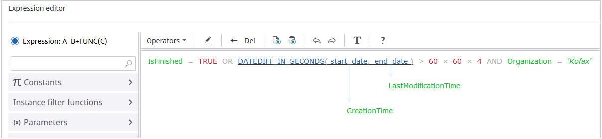 Create a process filter definition