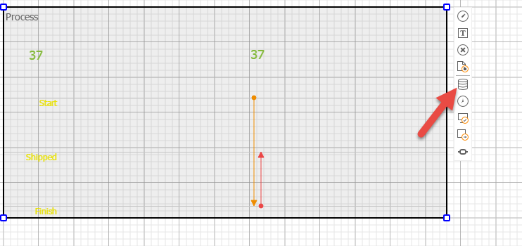 Swimlane chart process icon