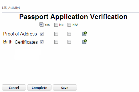 checklist select response