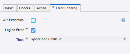 Ignore and continue Ignore and continue