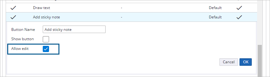 Allow edit check box